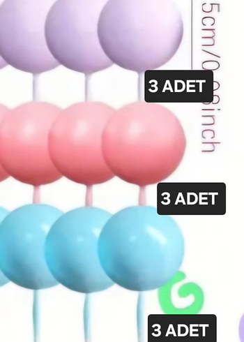 pembe Gökkuşağı Dekoru Pasta süsleme seti - Görsel 3