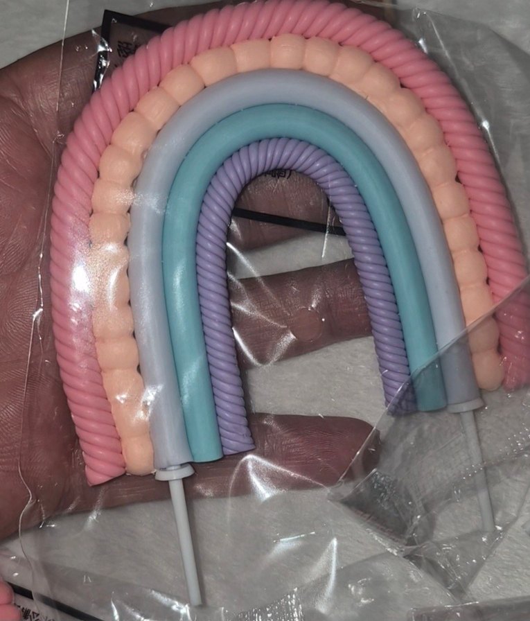 pembe Gökkuşağı Dekoru Pasta süsleme seti - Görsel 2