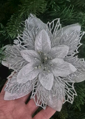 çam ağacı süs poinsettia çiçek seti - Görsel 2