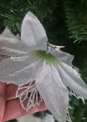 çam ağacı süs poinsettia çiçek seti - Görsel 4