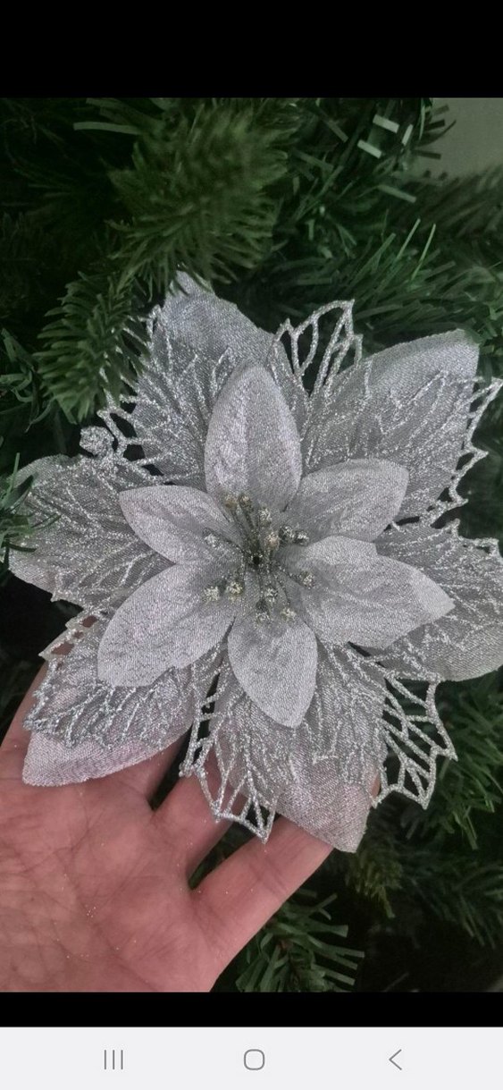 çam ağacı süs poinsettia çiçek seti - Görsel 2