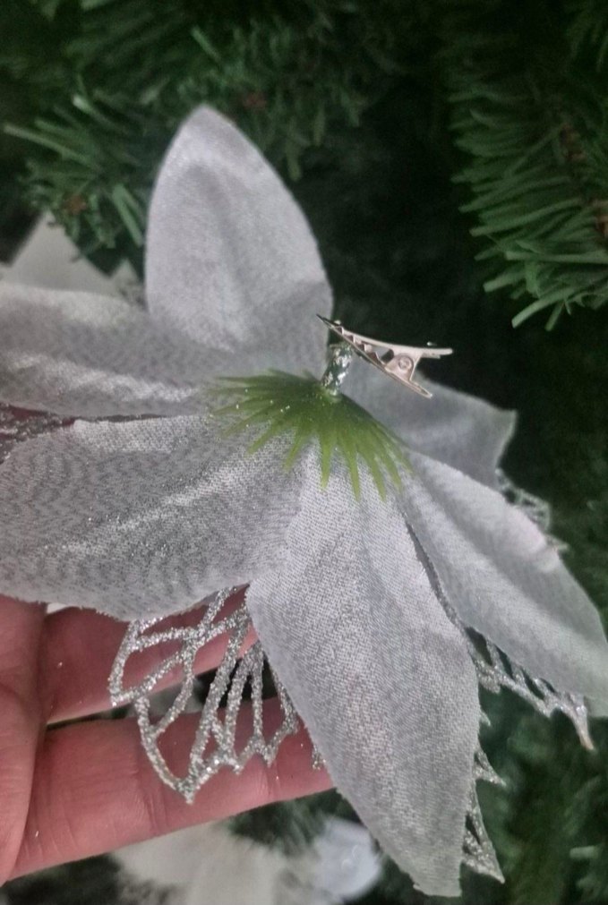 çam ağacı süs poinsettia çiçek seti - Görsel 4