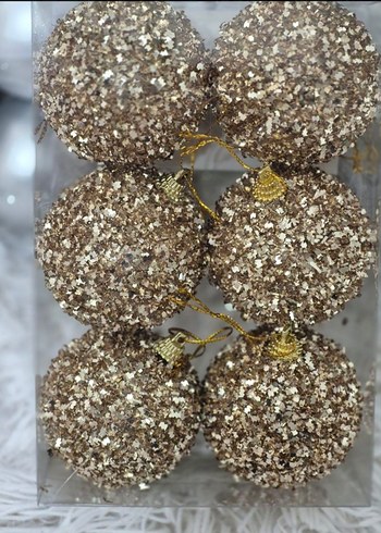 Parlak Altın Yılbaşı Süs Topları 6'lı - Görsel 2