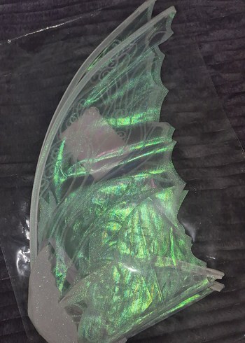 Nakışlı Şeffaf Beyaz Kelebek Kanat - Görsel 6