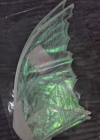 Nakışlı Şeffaf Beyaz Kelebek Kanat - Görsel 3