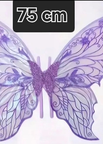 Nakışlı Şeffaf Beyaz Kelebek Kanat - Görsel 2