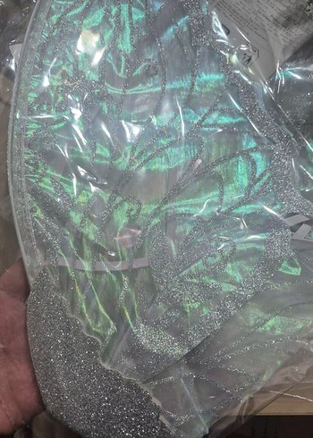 Nakışlı Şeffaf Beyaz Kelebek Kanat - Görsel 7