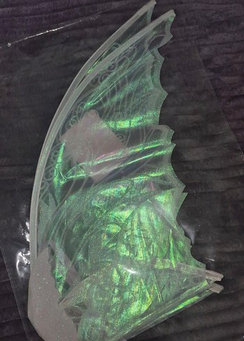 Nakışlı Şeffaf Beyaz Kelebek Kanat - Görsel 9