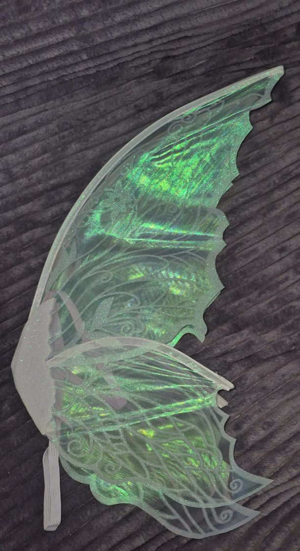 Nakışlı Şeffaf Beyaz Kelebek Kanat - Görsel 4