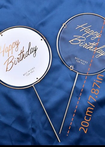 pembe kelebek, happybirthday yazı süs ve top süs - Görsel 5