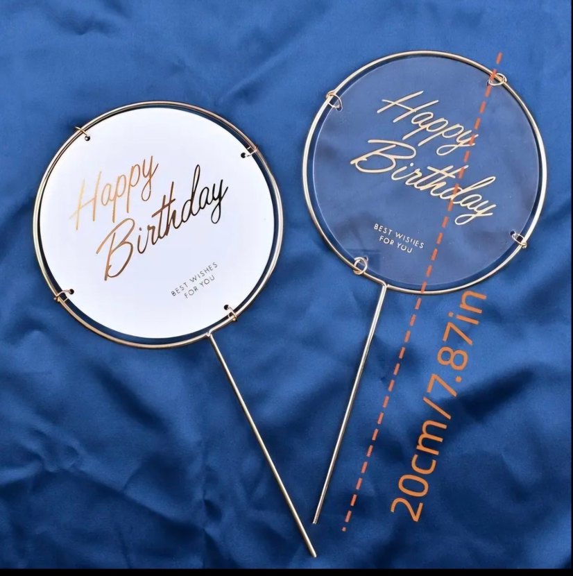 pembe kelebek, happybirthday yazı süs ve top süs - Görsel 5