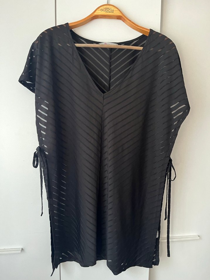 Siyah Zebra Desenli Midi Pareo - Görsel 5