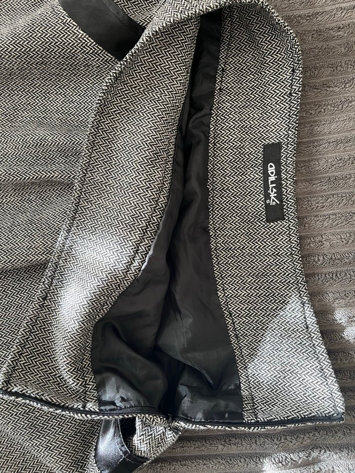 Gri Yünlü Mini Etek - Görsel 4