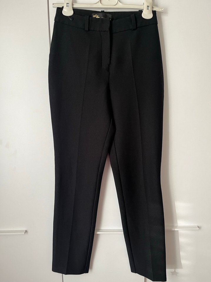 Siyah Fermuarlı Kadın Kumaş Pantolon - Görsel 2