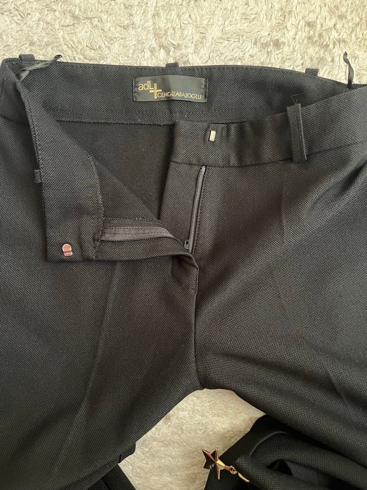 Siyah Fermuarlı Kadın Kumaş Pantolon - Görsel 5