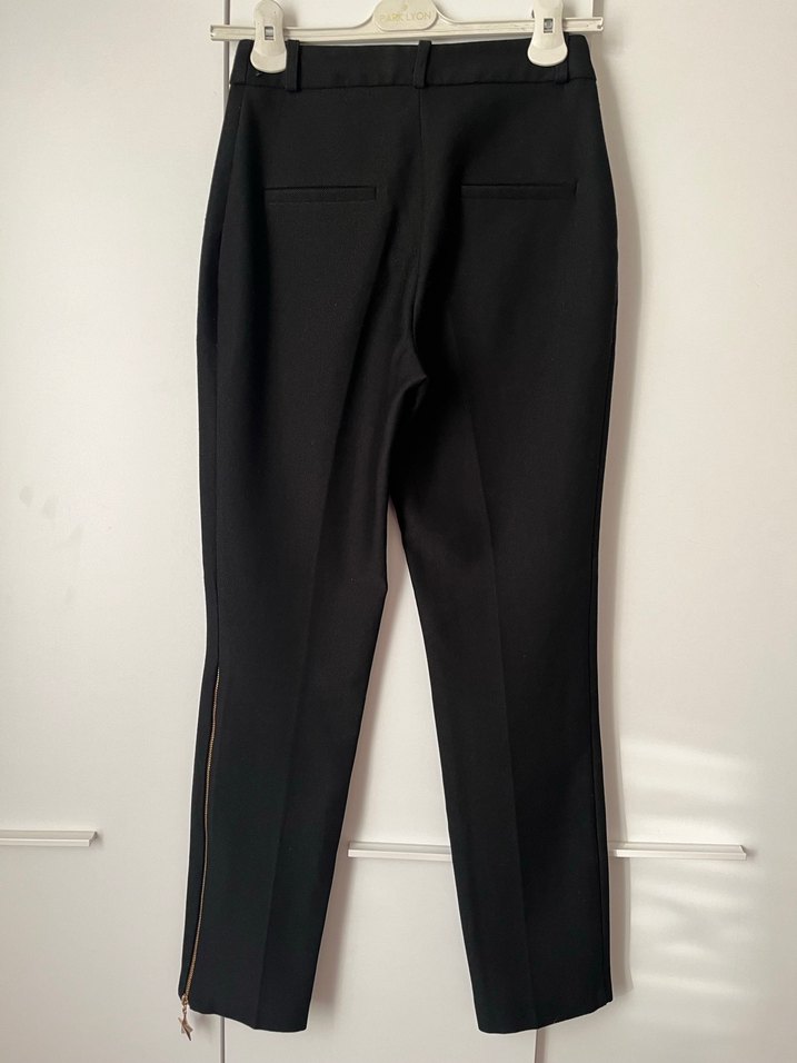 Siyah Fermuarlı Kadın Kumaş Pantolon - Görsel 4