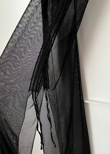 Uzun Siyah Gotik Transparan Kadın Palj Elbisesi - Görsel 4