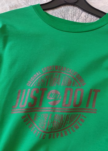 Diğer Yeşil Baskılı Uzun Kollu Kadın Sweatshirt