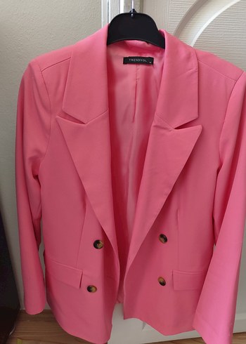 Trendyol & Milla Düğmeli Uzun Pembe Kadın Blazer Ceket