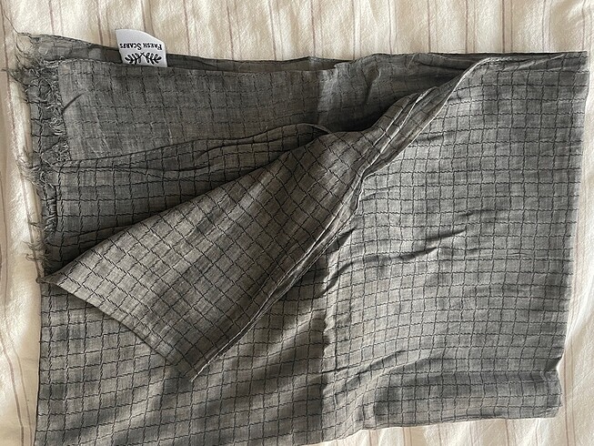 Aker Gri kareli freshscarf şal