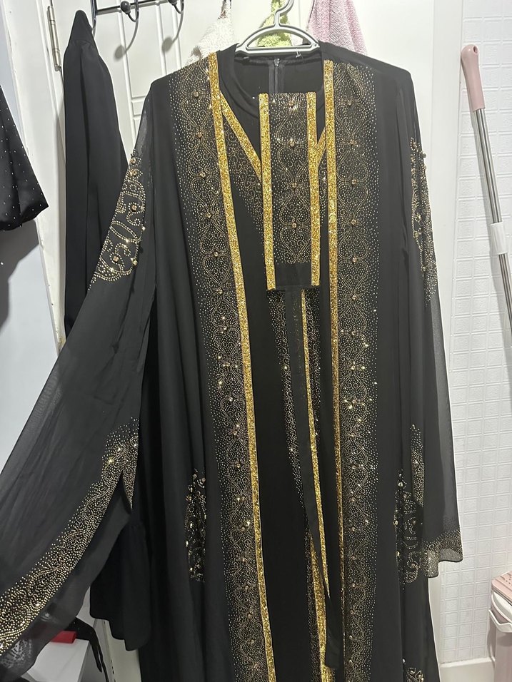 Altın Desenli  abaya - Görsel 3