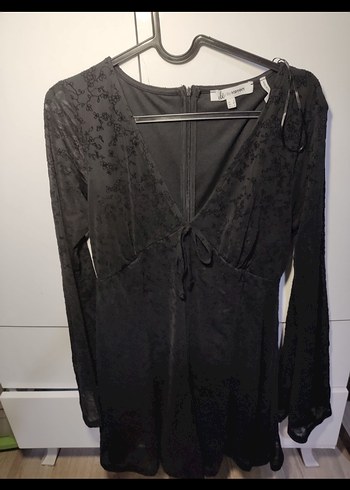 Siyah Dantel Detaylı Mini Goth Elbise - Görsel 3