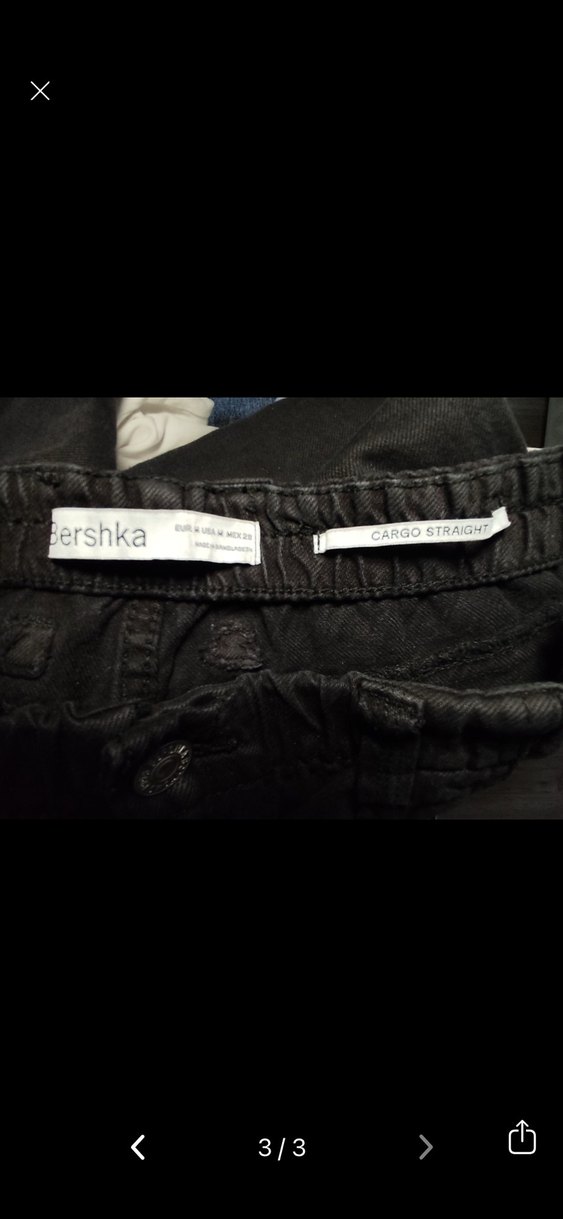 Bershka Siyah Mini Kargo Kot Pantolon - Görsel 2