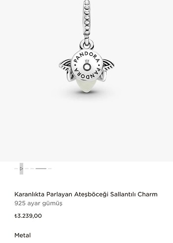 925 Ayar Gümüş Parlayan Ateşböceği Charm - Görsel 6