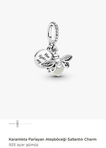 925 Ayar Gümüş Parlayan Ateşböceği Charm - Görsel 3