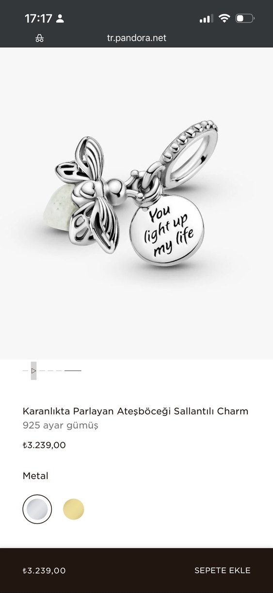 925 Ayar Gümüş Parlayan Ateşböceği Charm - Görsel 2