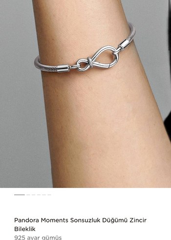 Pandora Gri Zincir Detaylı Kadın Bileklik - Görsel 3