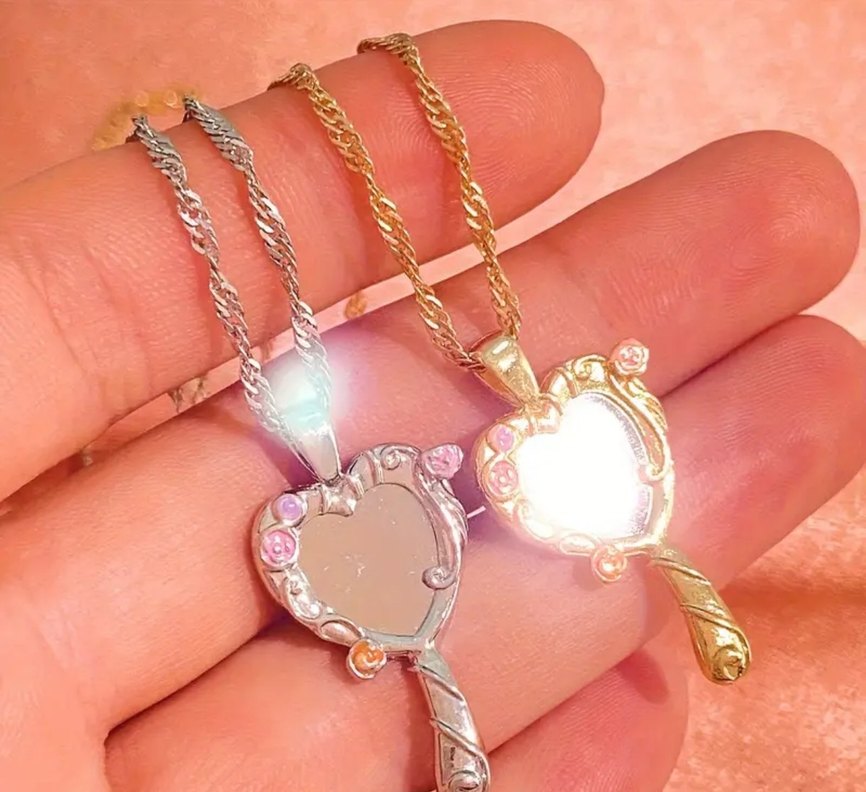 Kalpli Ayna Detaylı Zincir Kolye - Görsel 2