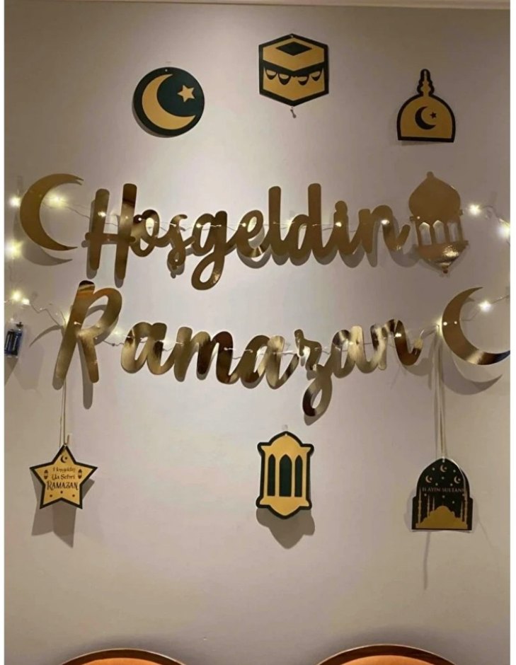 Altın Renk Hoşgeldin Ramazan Süsleme Seti - Görsel 2