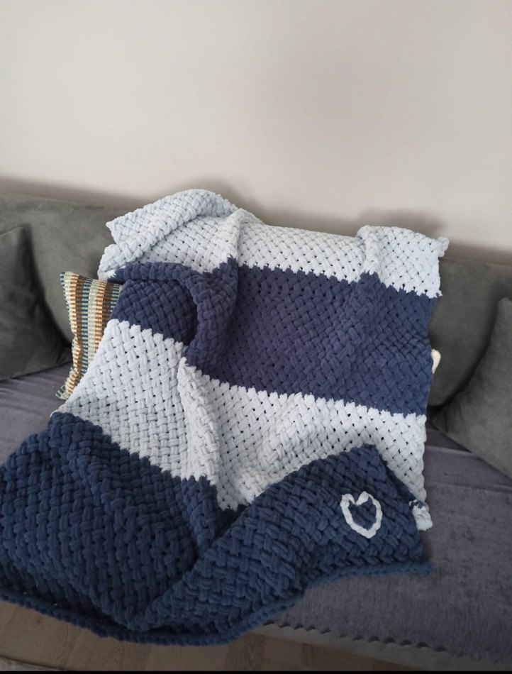 Gri Örgü Çocuk Battaniyesi - Görsel 3