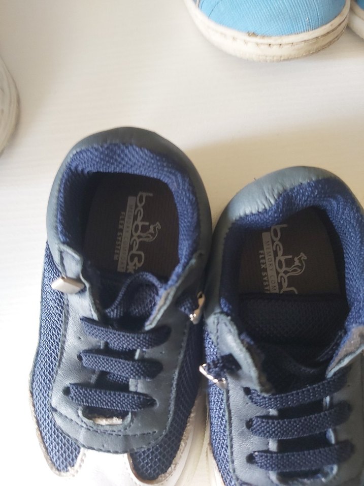 Erkek Çocuk Mavi Gri Velcro Spor Ayakkabı - Görsel 2