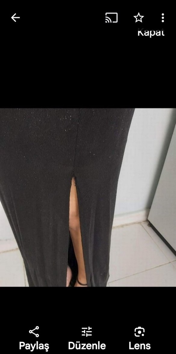 Uzun Kollu Siyah V Yaka Gotik Elbise - Görsel 4