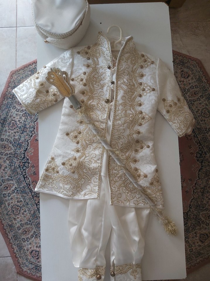 Beyaz İşlemeli Çocuk sünnet Takımı - Görsel 2