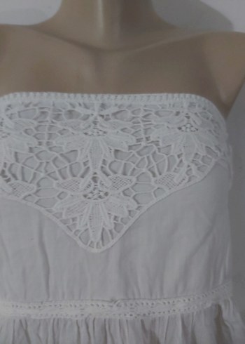 Trendyol & Milla Dantel Detaylı Beyaz Straplez Bohem Bluz