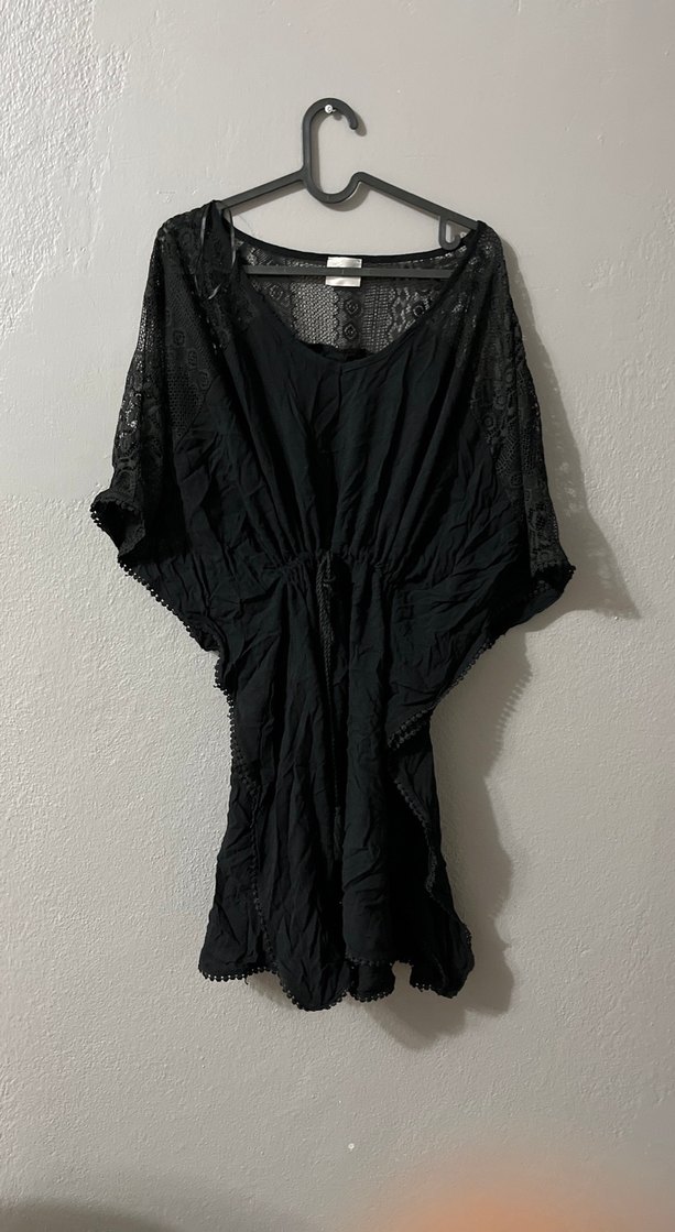 Siyah Midi Gotik Kadın Elbise - Görsel 2