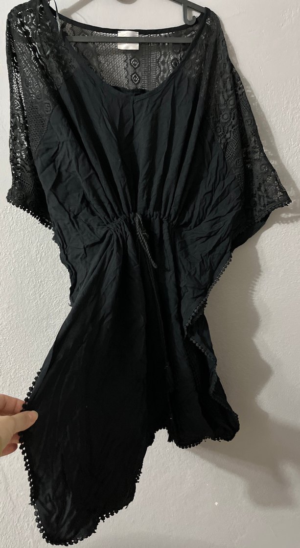 Siyah Midi Gotik Kadın Elbise - Görsel 3