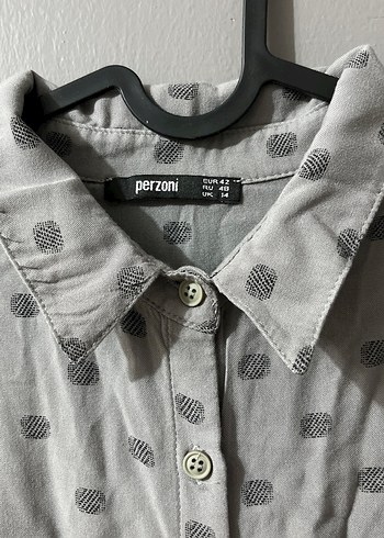 Düğmeli Gri Kadın Keten Tulum - Görsel 3