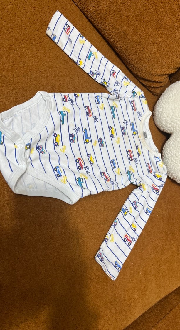 Renkli Baskılı Uzun Kollu Bebek Body - Görsel 4