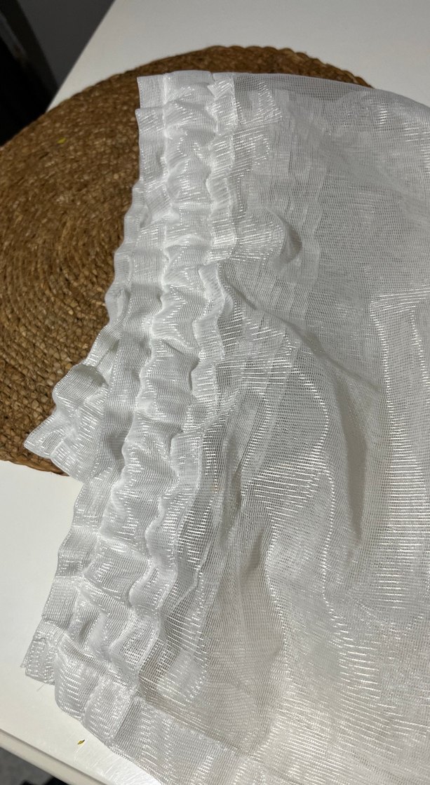 İşlemeli Beyaz Perde - Klasik Stil - Görsel 3