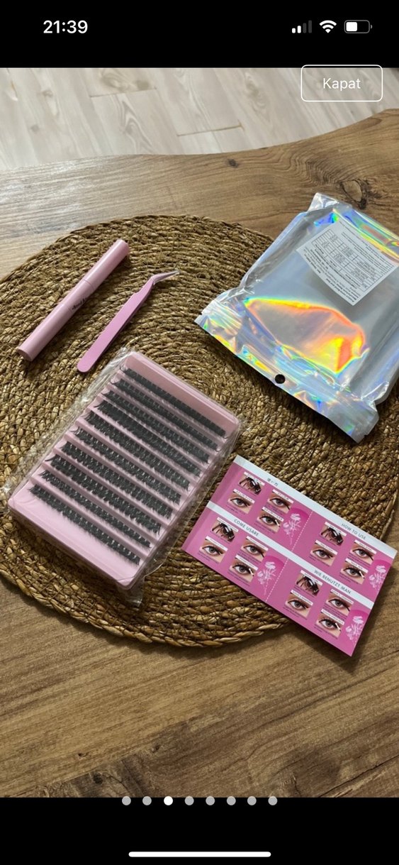 Pembe Pastel Takma Kirpik Seti - Görsel 5