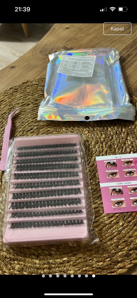 Pembe Pastel Takma Kirpik Seti - Görsel 2