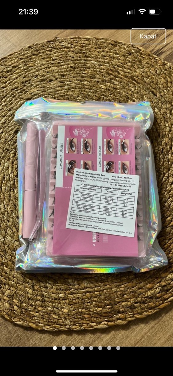 Pembe Pastel Takma Kirpik Seti - Görsel 4