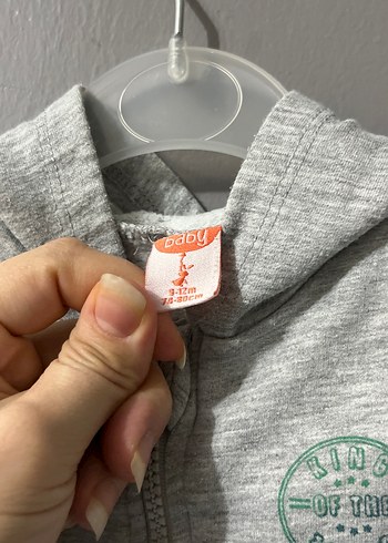 Kapüşonlu Fermuarlı Gri Erkek Çocuk Sweatshirt - Görsel 2