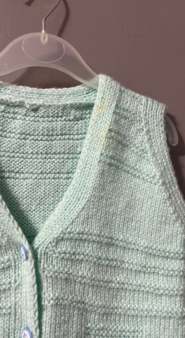 Kız Çocuk Turkuaz V Yaka Örgü Süveter - Görsel 3