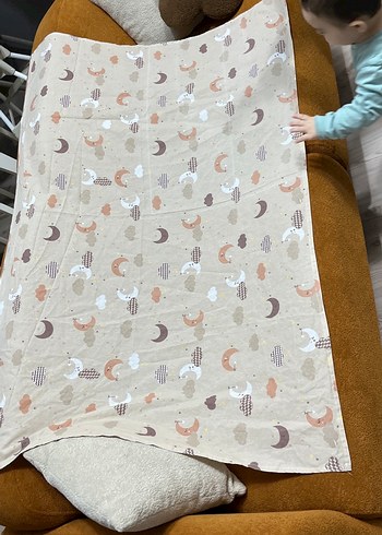 Bej Keten Çocuk Battaniyesi - Görsel 2