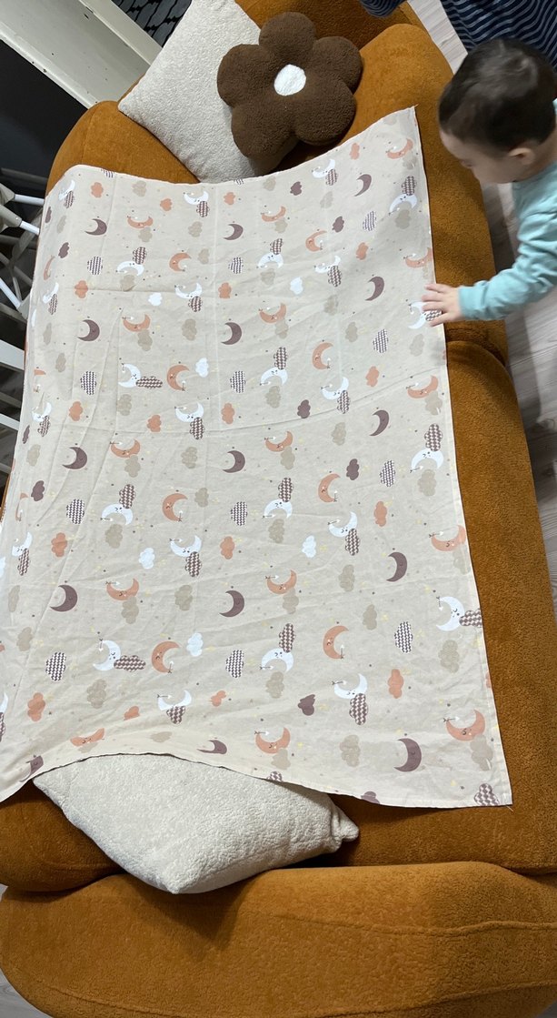 Bej Keten Çocuk Battaniyesi - Görsel 2